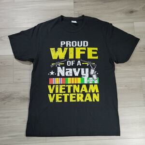 Vietnam Veteran Graphic T-Shirt Men's Large Black Short Sleeve